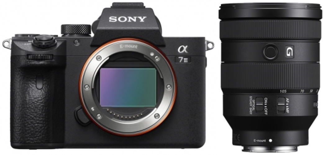 Sony Alpha 7 III 24-105mm Kit E-Mount Systemkamera (24.2 Megapixel Exmor R  CMOS Vollformatsensor, XGA OLED Sucher, 7,5 cm (3 Zoll) Touch-Display, 2  Kartenslots) Schwarz- Fotofachgeschäft mit Tradition