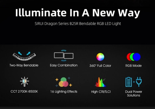 Sirui B15R Dragon-Serie Biegbare RGB-Flächenleuchte - Kopie